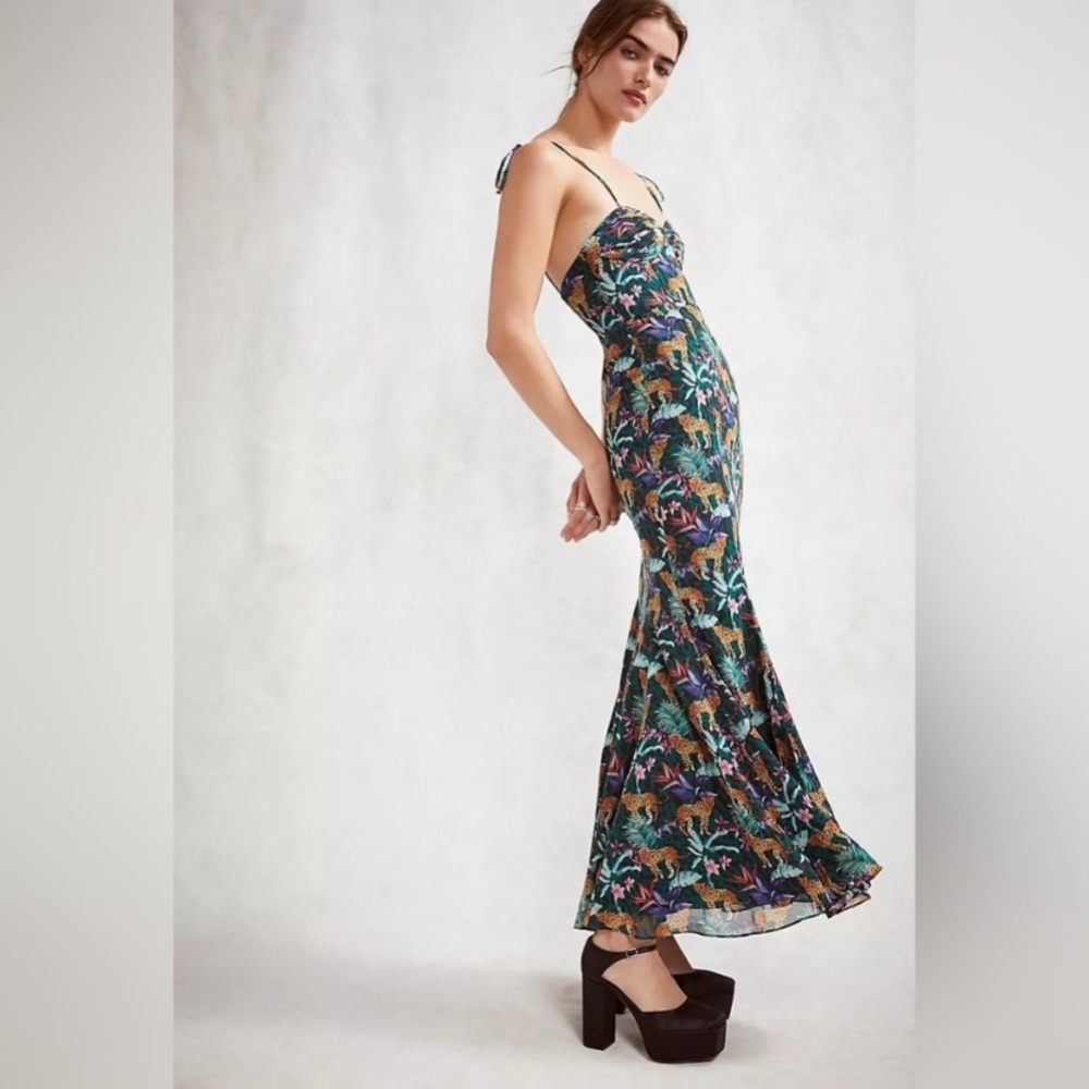 Free People Black Tropical Floral Maxi Dress